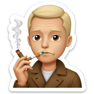 Emoji smoking crack pipe sticker