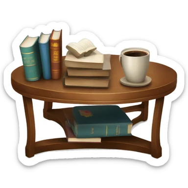 coffee table with beautiful books sticker