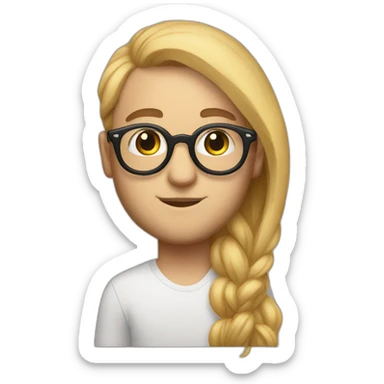 Mac Miller With a long hair girl with glasses sticker