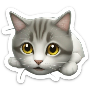 Un chat qui pêche  sticker