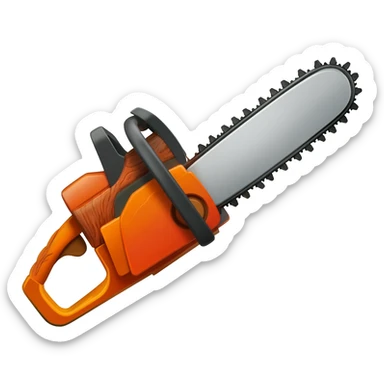 Chainsaw and wood sticker