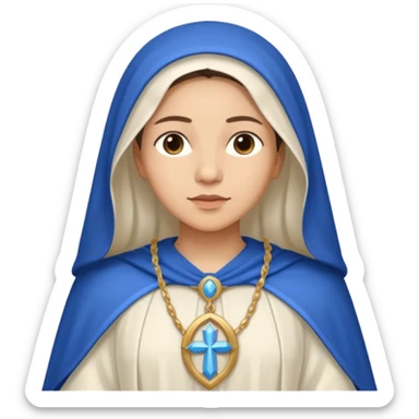 INMACULADA CONCEPCIÓN TUNICA BLANCA MANTO AZUL sticker