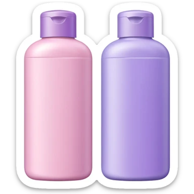 light pink and lilac shampoo bottles side by side sticker