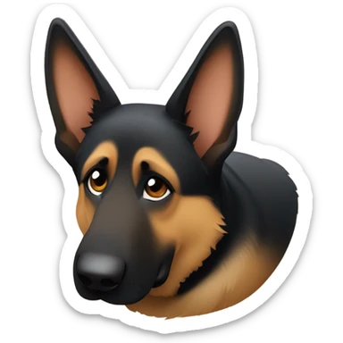 German shepherd curled up into a cinnamon roll sticker