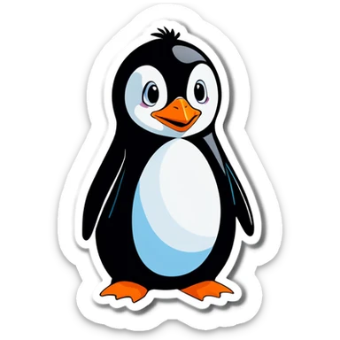 the penguin of the bathroom sticker
