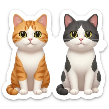Cat and cat sticker