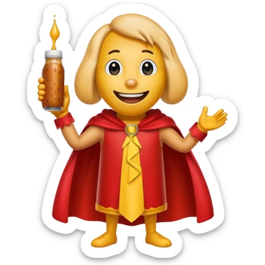 hot dog wearing a red cape sticker