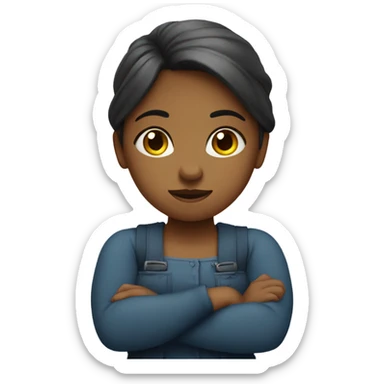 Girl with crossed arms, saying no sticker