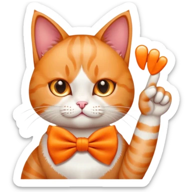 Cat wearing a bow with middle finger  sticker