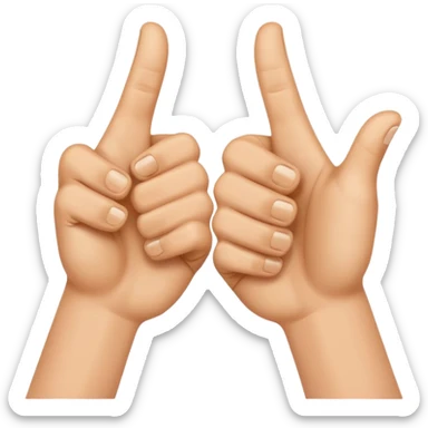 I want two tumbs up like it's done with two hands sticker