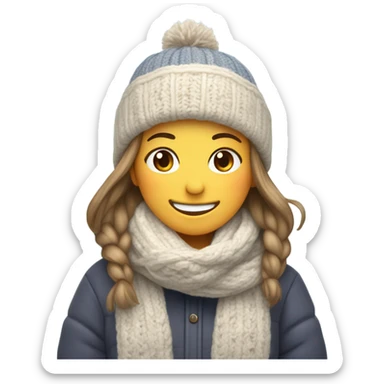 smiling girl in winter snow sticker
