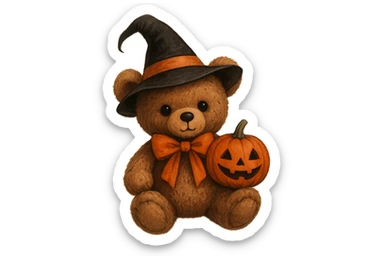 Halloween teddybear, remove background sticker