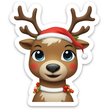 Christmas reindeer cute sticker