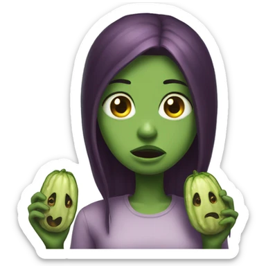 Scary girl pickle pretty sticker