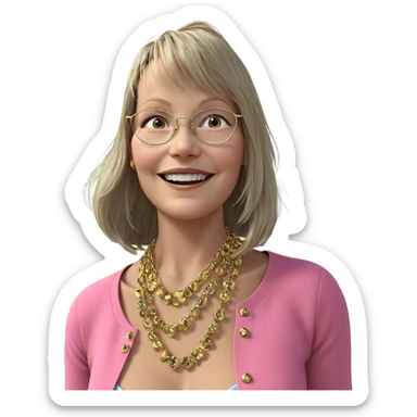 smiling girl with jewelry sticker