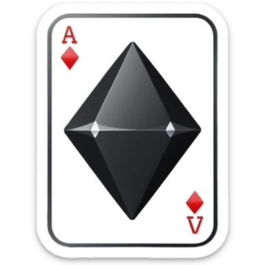 3d diamond shape matte black. diamond shape like on a playing card sticker