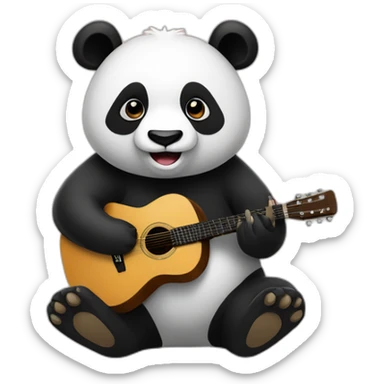 Panda playing a acoustic guitar sticker
