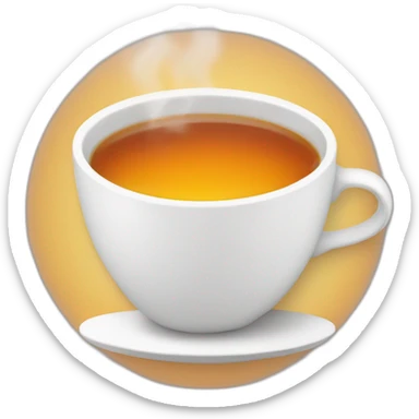 white cup of tea with a tea bag in it sticker