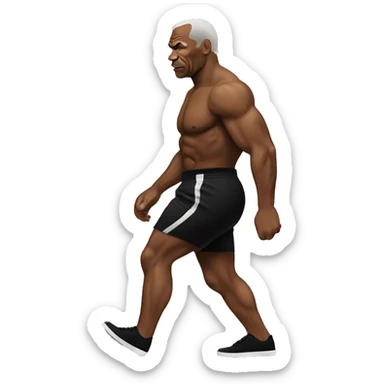 Mike Tyson butt walking away sticker