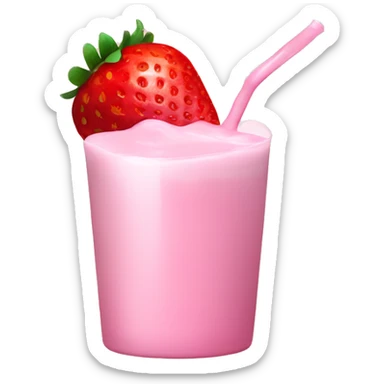 Pink milk with strawberry  sticker