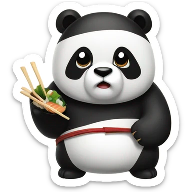panda che mangi sushi sticker