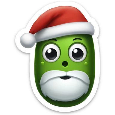 Pickle wearing a Santa hat sticker