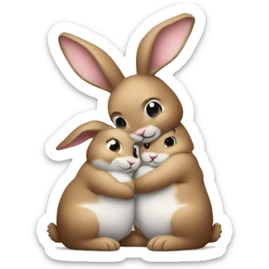 two bunnies hugging sticker