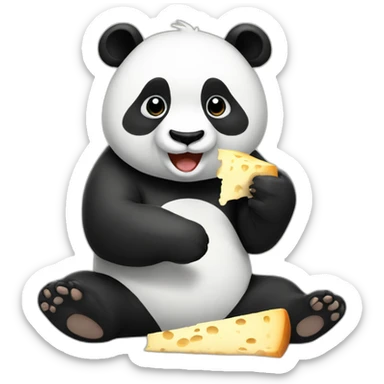 Panda eating chese sticker