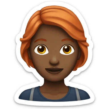 Auburn hair woman emoji sticker