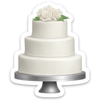 Realistic white wedding cake sticker