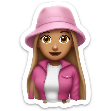 Ariana Grande wearing a pink hat sticker