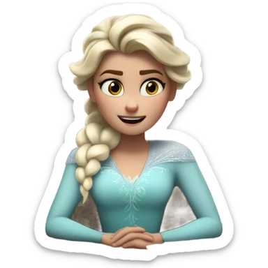 Elsa wants to go home but Fran making her stay at the office sticker