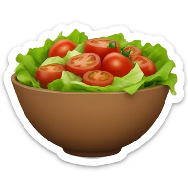 Salad with tomatoes and lettuce in a brown bowl  sticker