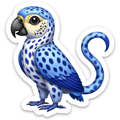 Snow-Leopard-Blue-Tang-Fish-Hyacinth-Macaw-fusion-hybrid-animal-creature, full body sticker