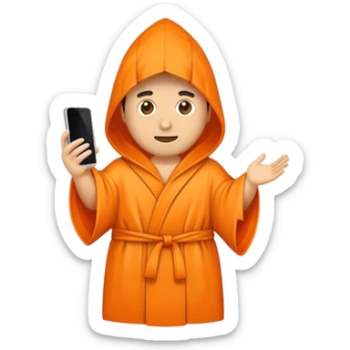 a mobile Phone covered in a orange robe sticker
