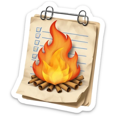 A To-do list on fire. Representing fast completion. sticker