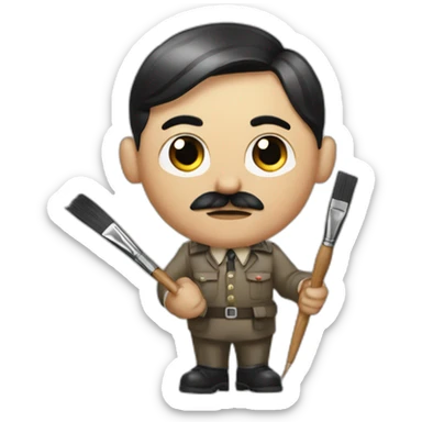 Hitler with a paintbrush in his hand sticker