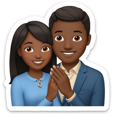 George Floyd make a proposal to a thin pale black haired girl sticker