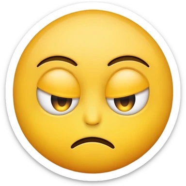 yellow emoji with one eye little closed as they are annoyed sticker