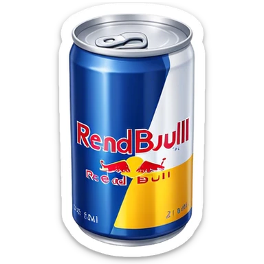 Blue can of Redbull sticker