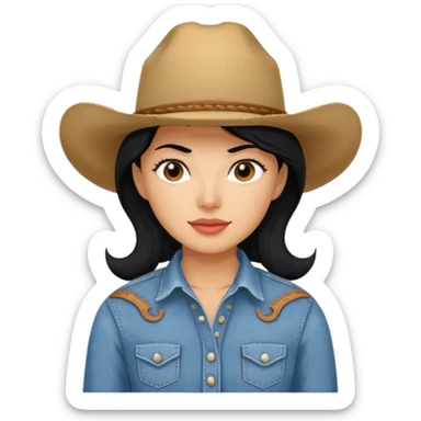cowgirl with black hair sticker