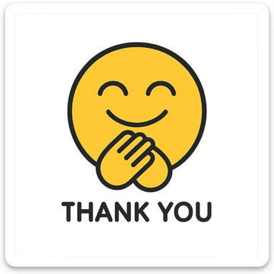 friendly modern thank you emoji for YouTube channel sticker