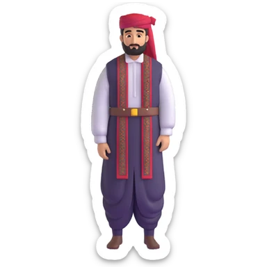 Kurdish man with traditional shal u shapik outfit sticker