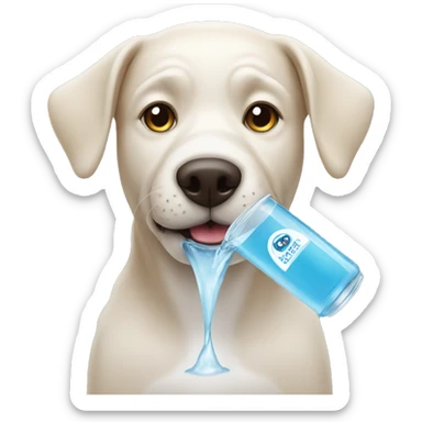 Dog drink water sticker