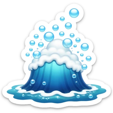 An ocean with a lot of bubbles errupting from it sticker