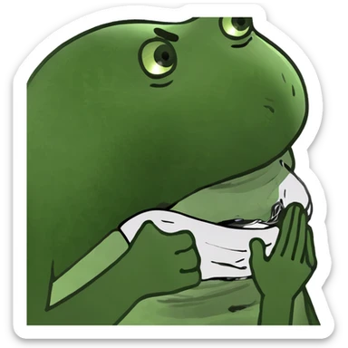 person choking themselves sticker