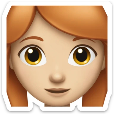 White girl with red hair and straight bags green eyes  sticker