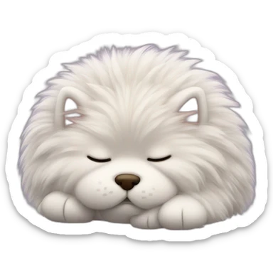 Sleeping face of a fluffy stuffed sticker