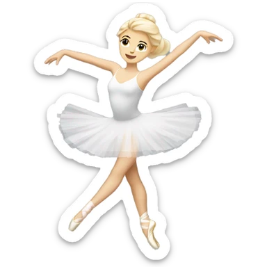 White blonde ballerina dancing sticker