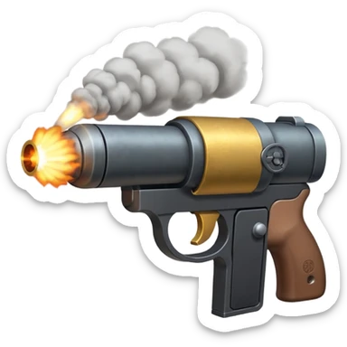 Gun firing sticker